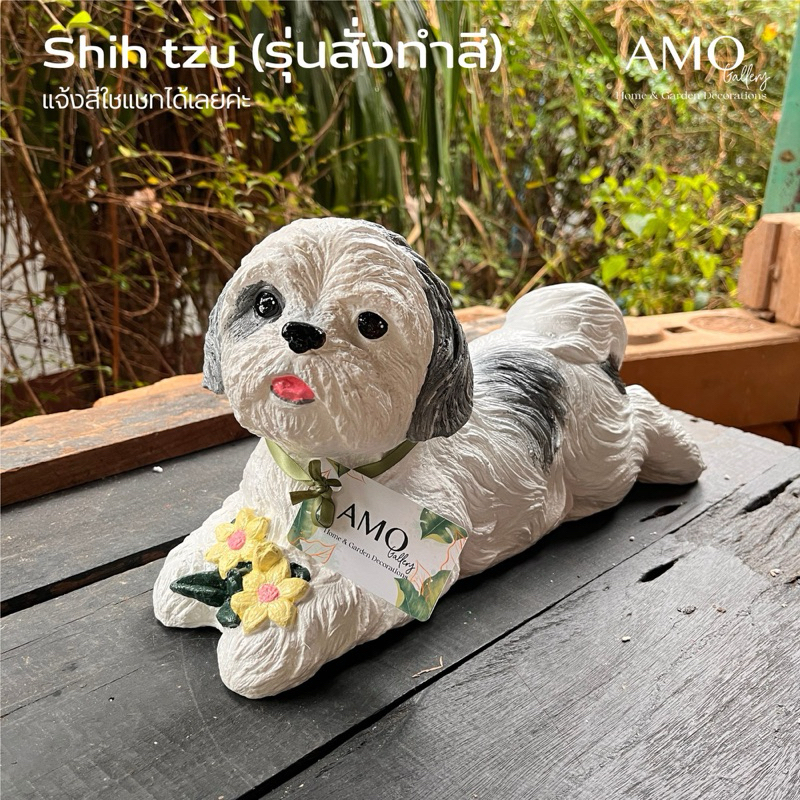 AMO GALLERY | รูปปั้นน้องหมาชิสุ (สินค้าเฉพาะสั่งทำสีพิเศษ - แจ้งสีในแชทได้เลยค่ะ)  ชิสุ หมาชิสุ แต่