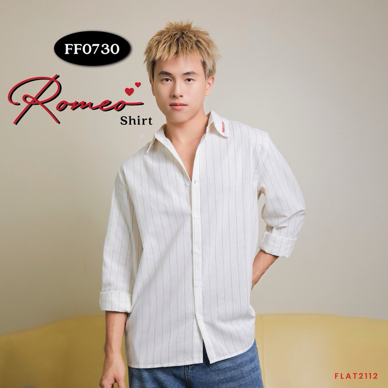 FLAT2112 FF0730 : ROMEO SHIRT เสื้อเชิ้ตแขนยาวลายทาง