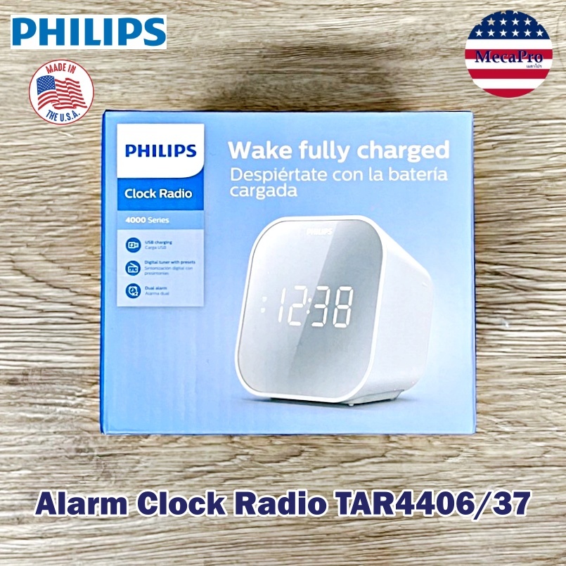 PHILIPS® Alarm Clock Radio TAR4406/37, White นาฬิกาปลุกวิทยุ