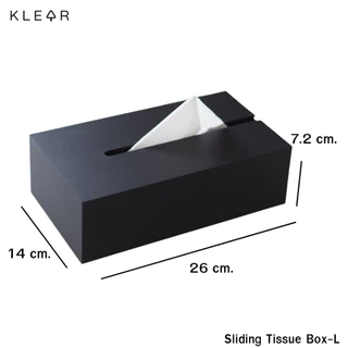 Sliding Tissue Box-L กล่องทิชชู่อะคริลิคสีดำ กล่องทิชชู่สีดำ ใส่ทิชชู่แผ่นยาว กล่องทิชชู่แบบเลื่อนสไลด์