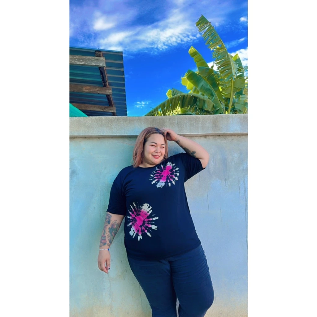 เสื้อยืดไซส์ใหญ่ อก 50+ งานมัดย้อมกัดลาย thumbnail 3