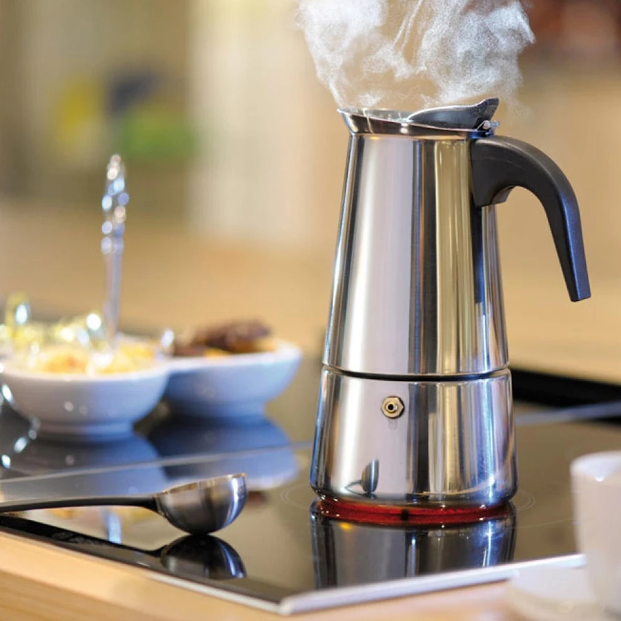 มอคค่าพอท หม้อต้มกาแฟ coffee moka pot เครื่องชงกาแฟสดรุ่นสแตนเลส 300ml 450ml Alechaung coffee thumbnail 7