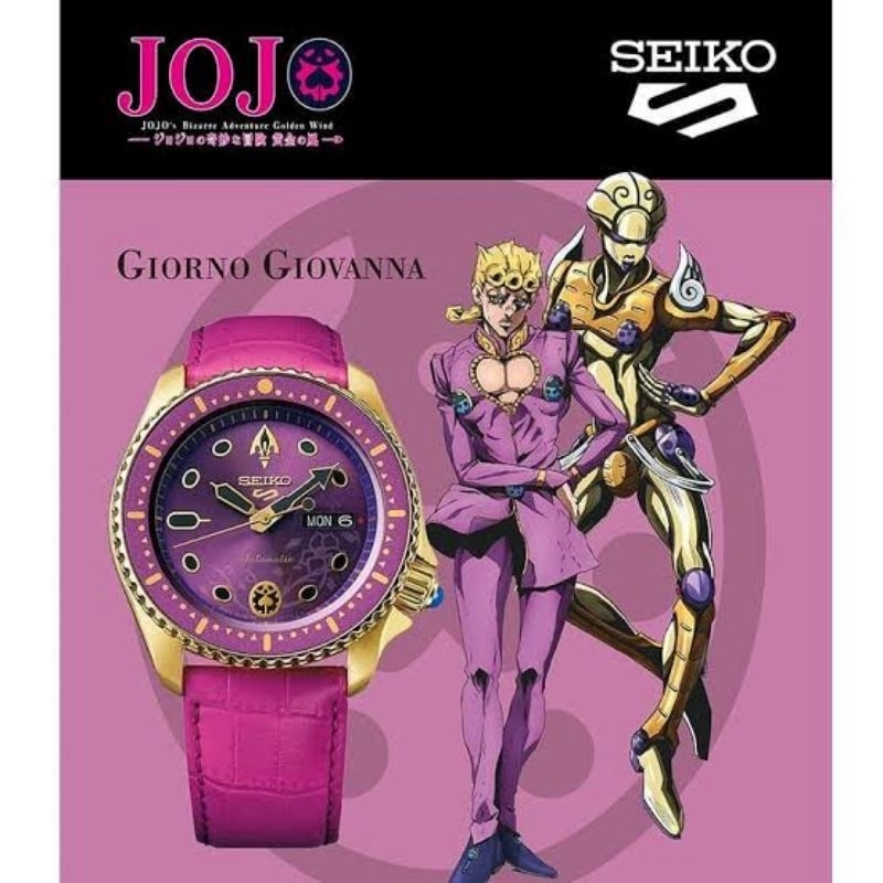 นาฬิกาแท้!! Super Super Rare Seiko Sports 5 x Jojo Bizarre Adventure ตัวหายากที่สุด  พระเอก Giorno Giovanna มือสองสภาพดี