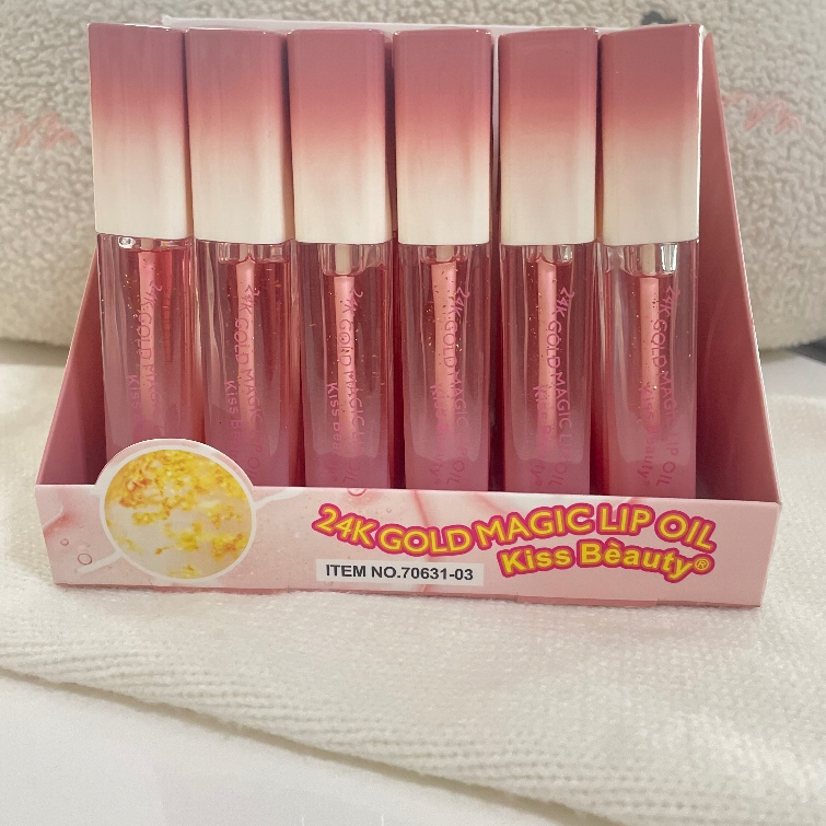 Kiss beauty peach 24K gold magic lip oil เมจิก ลิปออยล์ กลิ่นพีช