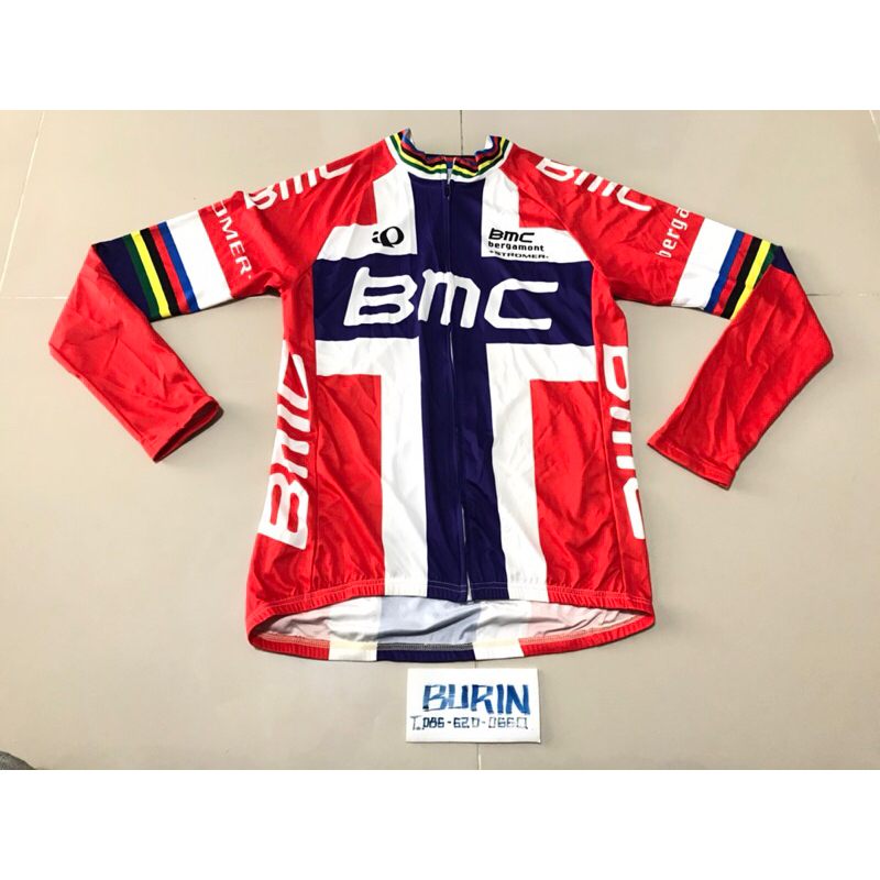 เสื้อปั่นจักรยาน BMC Cycling jersey ป้ายคอระบุ L  วัดจริงจากรักแร้ 19 นิ้ว ยาว 28 นิ้ว ด้านหลังมีขลุ