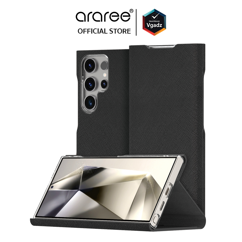 Araree รุ่น Bonnet Stand - เคสสำหรับ Galaxy S24 Ultra - สี Black