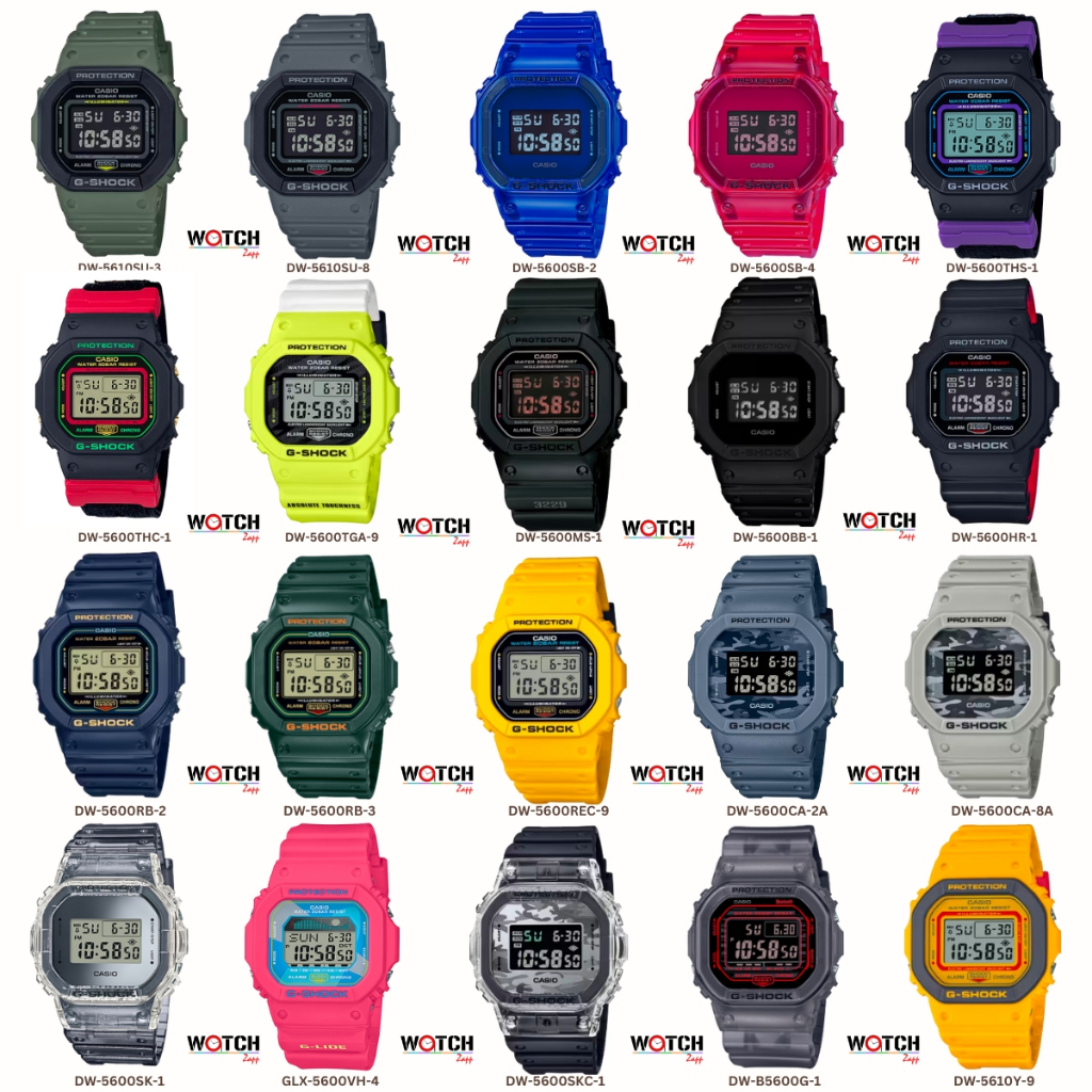นาฬิกา Casio G-shock DW-5600 series  DW-5610SU DW-5600RB DW-5600MS DW-5600BBN DW-5600HR DW-5600CA