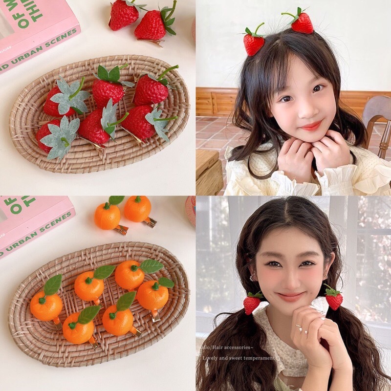 กิ๊ฟติดผม ผลไม้ ความคิดสร้างสรรค์3D รูปปากเป็ดกิ๊บติดผม น่ารัก ความน่าสนใจ เด็กนักเรียนได้ทุกเพศ