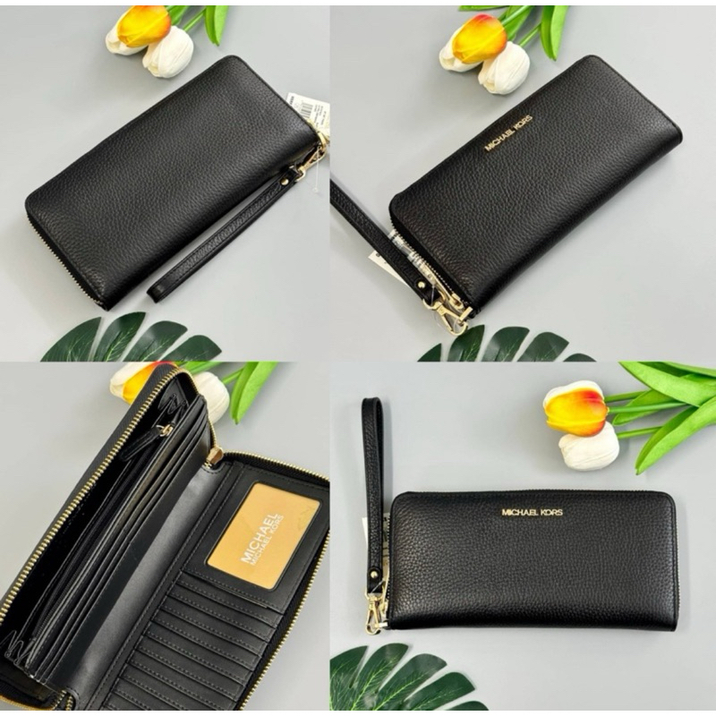 คป 🎀(สด-ผ่อน) 35F8GTVT3B 35T7GTVE7L กระเป๋าสตางค์ Large Logo Continental Wristlet