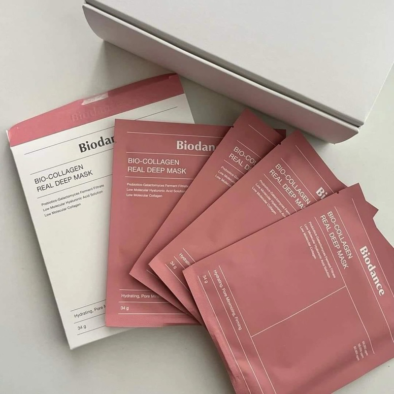 พร้อมส่งของแท้ Biodance bio collagen real deep mask 1กล่อง มี4แผ่น