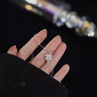 GLAMOR✨สร้อยคอมู Charming Clover สร้อยคอสวยๆ สร้อยคอเงิน สร้อยแฟชั่น จี้เงินแท้ สร้อยหินนำโชค