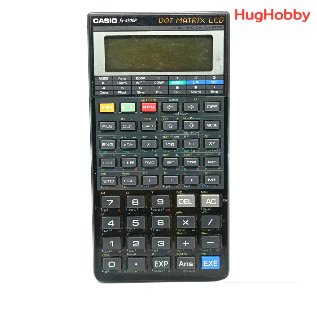 [ซาก/อะไหล่] เครื่องคิดเลขวิทยาศาสตร์ Casio fx-4500P จอมองไม่ค่อยชัด เปิดติด ใช้งานได้