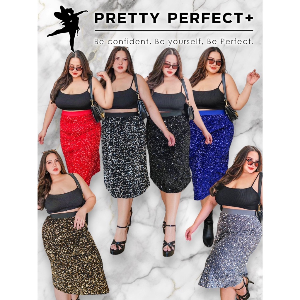 กระโปรงไซส์ใหญ่ กริตเตอร์ วิบวับระยิบระยับ เอวสูง ทรงตรงผ่าหลัง ใส่เที่ยว ใส่ปาร์ตี้เล่นแสงสุดๆ สาวอวบต้องจัด พลัสไซส์