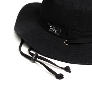 G001 Black หมวกเดินป่า cotton ฟอกเฟด เบา ใส่สบาย ระบายอากาศดี
