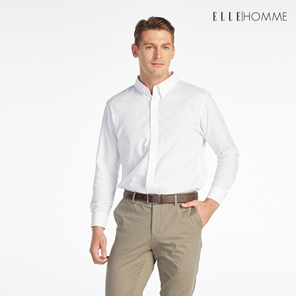 ELLE HOMME | เสื้อเชิ้ตแขนยาว คอปกเชิ้ต ทรง REGULAR สีขาว | W8B675