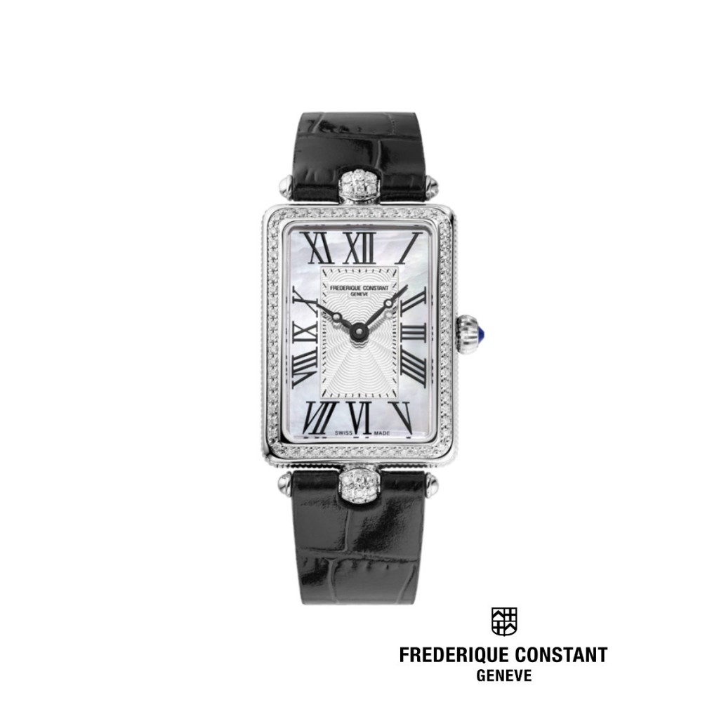 Frederique Constant Quartz FC-200MPW2ACD6 Classics Diamonds Art Deco Carree Ladies Watch