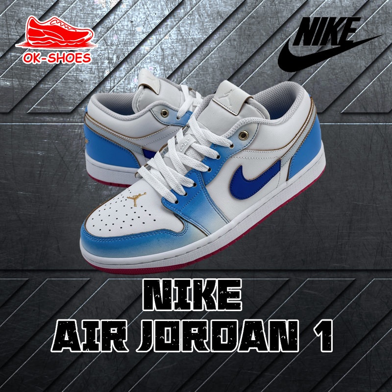 ส่งฟรี NIKE Air Jordan 1 Low SE white blue red