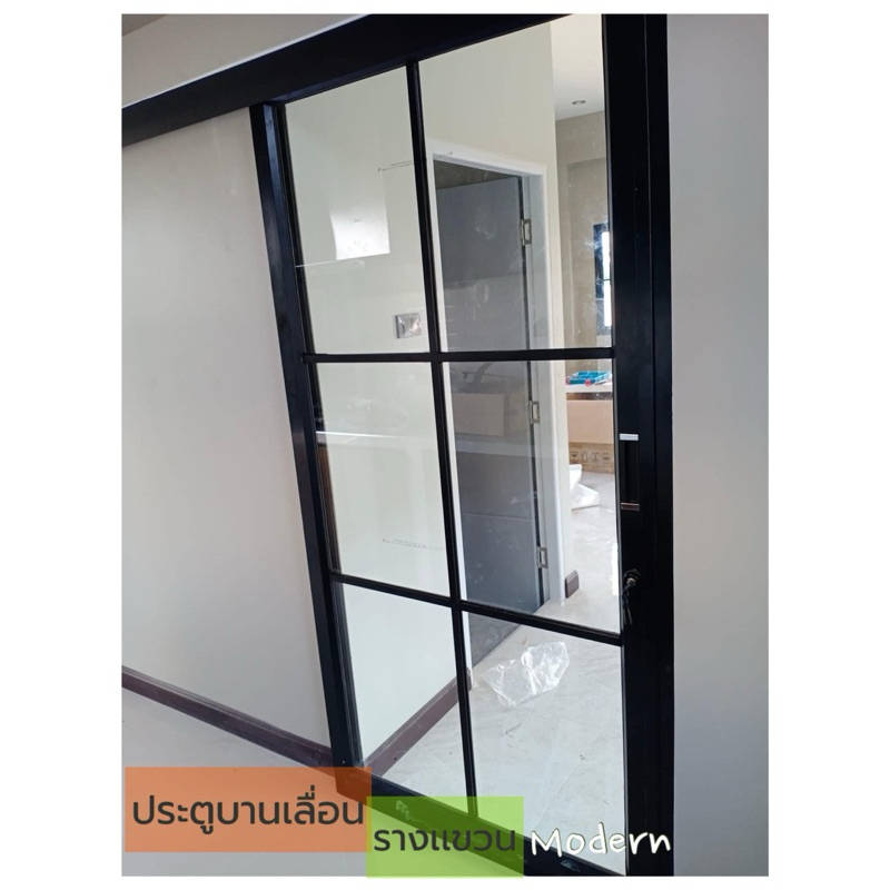ประตูบานเลื่อนรางแขวน Modern of M01 มี3ขนาด 80-90-100x200 ซม. ☑️ สินค้าครบชุด🎉☑️จัดส่งฟรี❗️📦