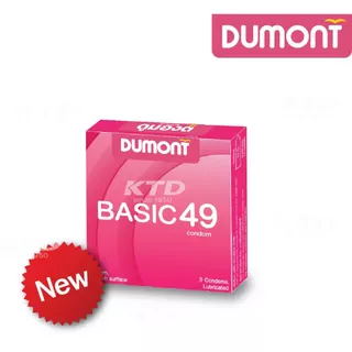 ถุงยางอนามัย Dumont Basic Size 49 ผิวเรียบ ซื้อ 24 กล่อง แถมฟรี!!! 4 กล่อง