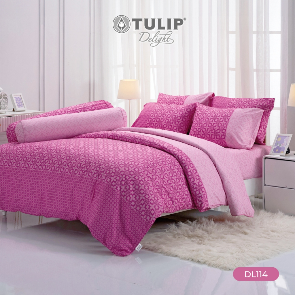 TULIP Delight พิมพ์ลาย DL114 โทนสีหวาน ชุดผ้าปูที่นอน ผ้าปูที่นอน ผ้าห่มนวม พิมพ์ลายสวยงาม สัมผัสนุ่ม