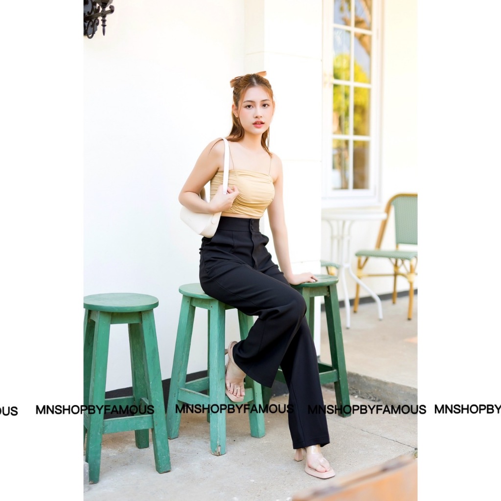 🍒กางเกงผ้าสโนว์สลาฟ🍒-ขอบใหญ่-2กระดุมซิปหน้า-เอวสูงไซส์S25-2XL-🏷️ป้ายร้านFamouShop💫 - รูปที่ 3