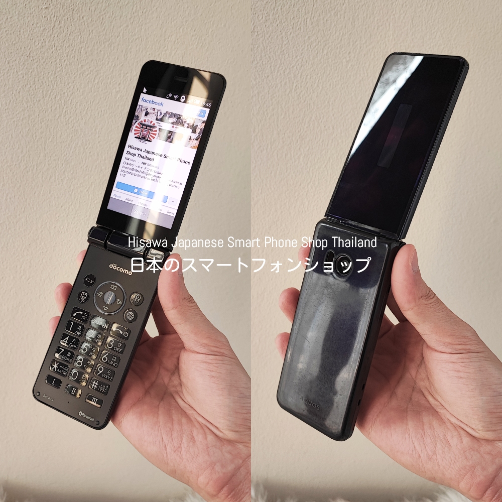 SHARP AQUOS K-TAI 01J Blue Black มือถือฝาพับญี่ปุ่น โทรในไทยได้ หายาก - docomo #6179