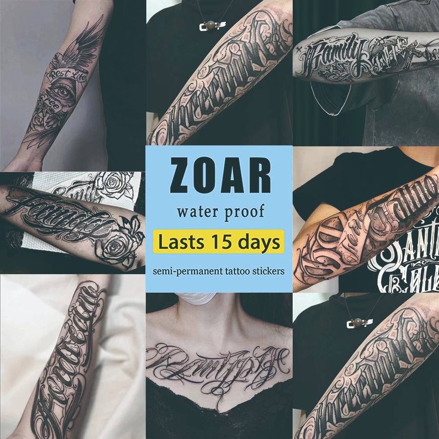 ZOARพร้อมส่ง A032Magic tattooสติ๊กเกอร์รอยสักสมุนไพร กันน้ำ กันรอย ยาวนาน กึ่งถาวร แสดงสี เหมือนจริง