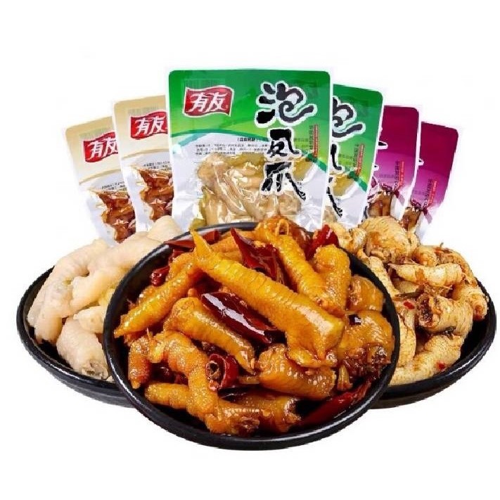 ตีนไก่พริกดองสำเร็จรูป 80g (有友泡椒凤瓜) เพียงเเกะซองก็อร่อยได้ทันที เหมาะสำหรับทานเล่นๆหรือจะเป็นกับแกล้มก็ได้