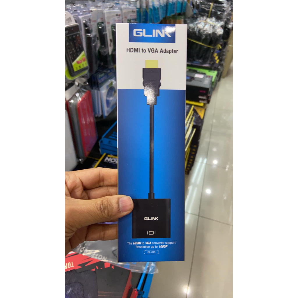ส่งจากไทย Glink GL-019 HDMI to VGA Adapter HDTV TO VGA สายแปลงสัญญาณ HDTV เป็น VGA GL019 สายแปลงสัญญ