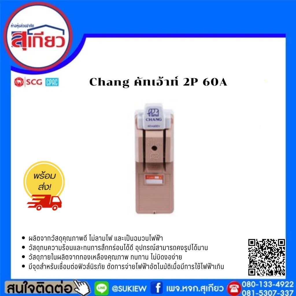Chang คัทเอ้าท์ 2P 60A