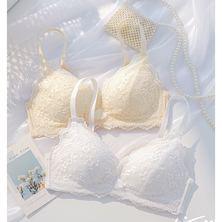 SU เสื้อชั้นในลูกไม้ ไร้โครง ฟองน้ำบาง ผ้านุ่ม ฟองนํ้านิ่มใส่สบาย ดีไซน์สวย เสื้อในและกางเกงในขายแยก - รูปที่ 2