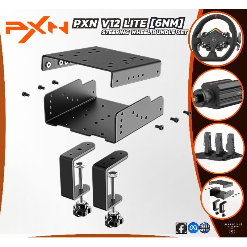 PXN V12 Lite 6Nm Bundle ชุดพวงมาลัย สำหรับ PC และ PC, PS4, PS5, Xbox One, Xbox Series x/s เมื่อใช้อุปกรณ์เสริม N5 USB