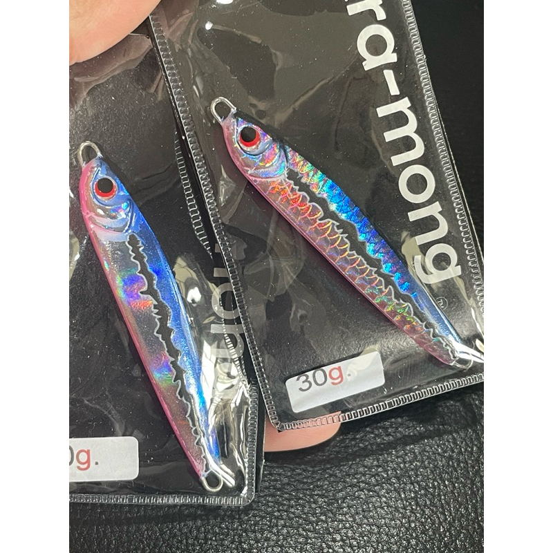 A-015 สีน้ำเงิน ท้องชมพู มี 2 ลายให้เลือก เหยื่อจิ๊กกิ้ง ไลท์จิ๊กิ้ง สปีดจิ๊ก jingging เหยื่อตกปลาโลหะ เหยื่อตกปลาทะเล
