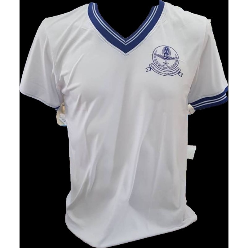 เสื้อยืดคอวีนักเรียนนายเรืออากาศ กองทัพอากาศ ทหารอากาศ สีขาวคอวี