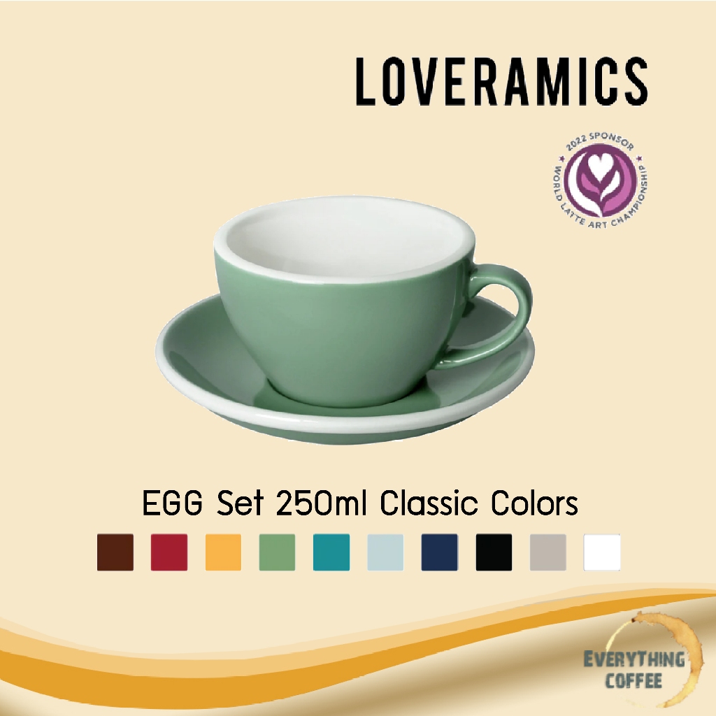 LOVERAMICS ชุดแก้วกาแฟเซรามิค Egg Set💚Regular Colours