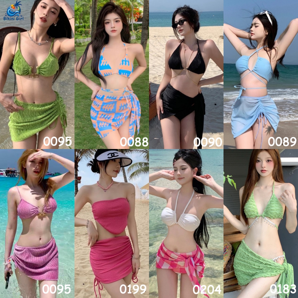 บิกินี่ 3 ชิ้น บิกินี่ กระโปรง หลากหลายสไตล์และมีคุณภาพดี ส่งไวจากไทย1-3วัน（三件套）