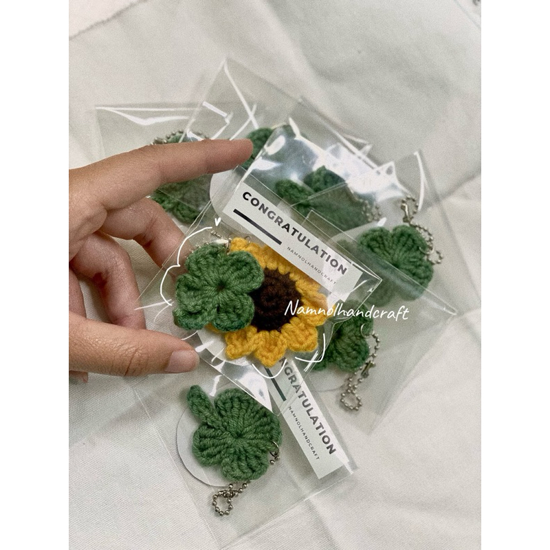 พวงกุญแจทานตะวันไหมพรม 🌻✨🫶🏻