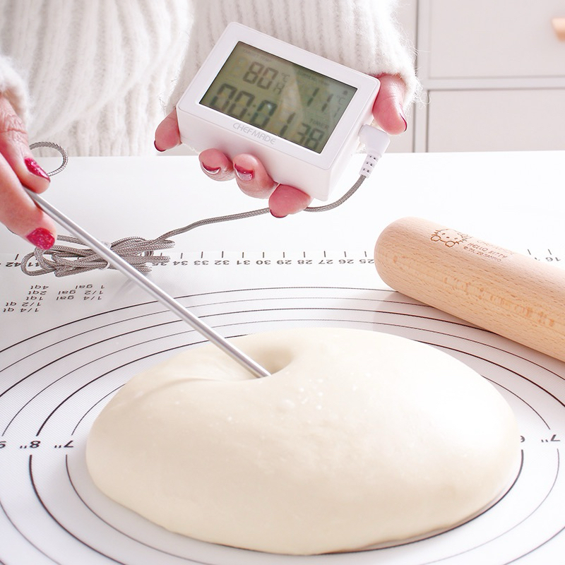 เครื่องวัดอุณหภูมิอาหารดิจิทัล Digital Food Thermometer แบบใช้สาย พร้อมตัวตั้งเวลา Chefmade WK9996