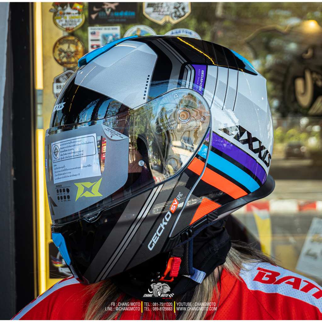 หมวกกันน็อค AXXIS รุ่น GECKO SV ลาย Epic  B7  Gloss Blue