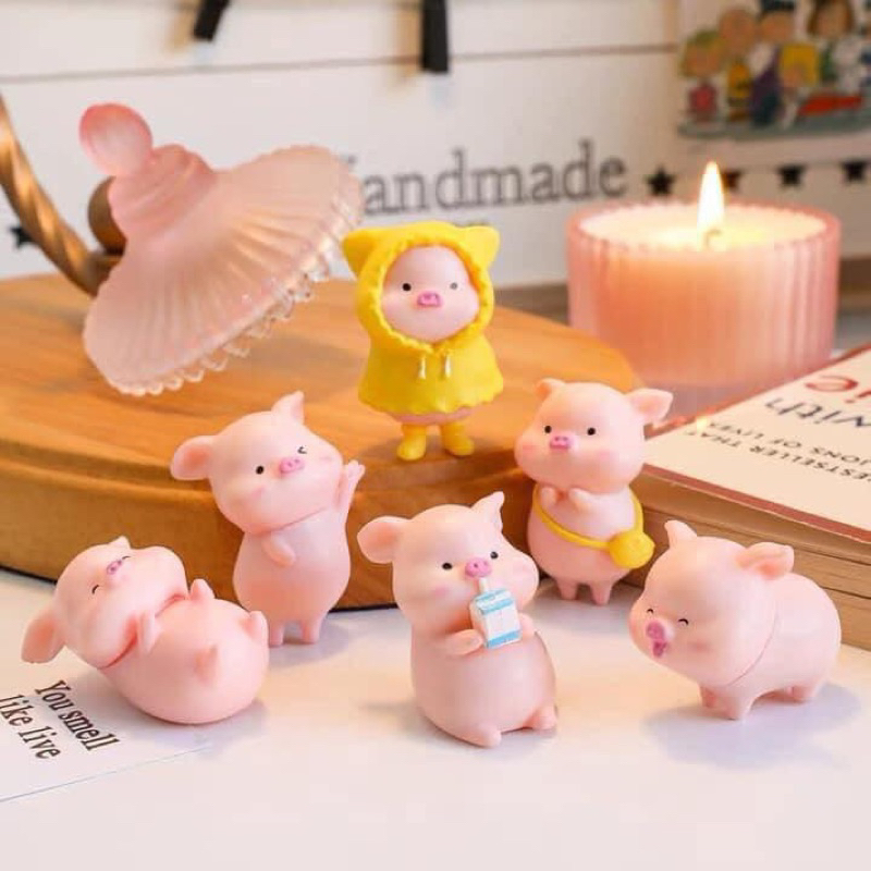[พร้อมส่ง]หมูน้อยชุดกันฝน 6 ตัว ตุ๊กตาตกแต่งบ้าน จัดสวน ราคา ถูกที่สุด ดีลบีเคเค แกลเลอรีภาพที่ 3
