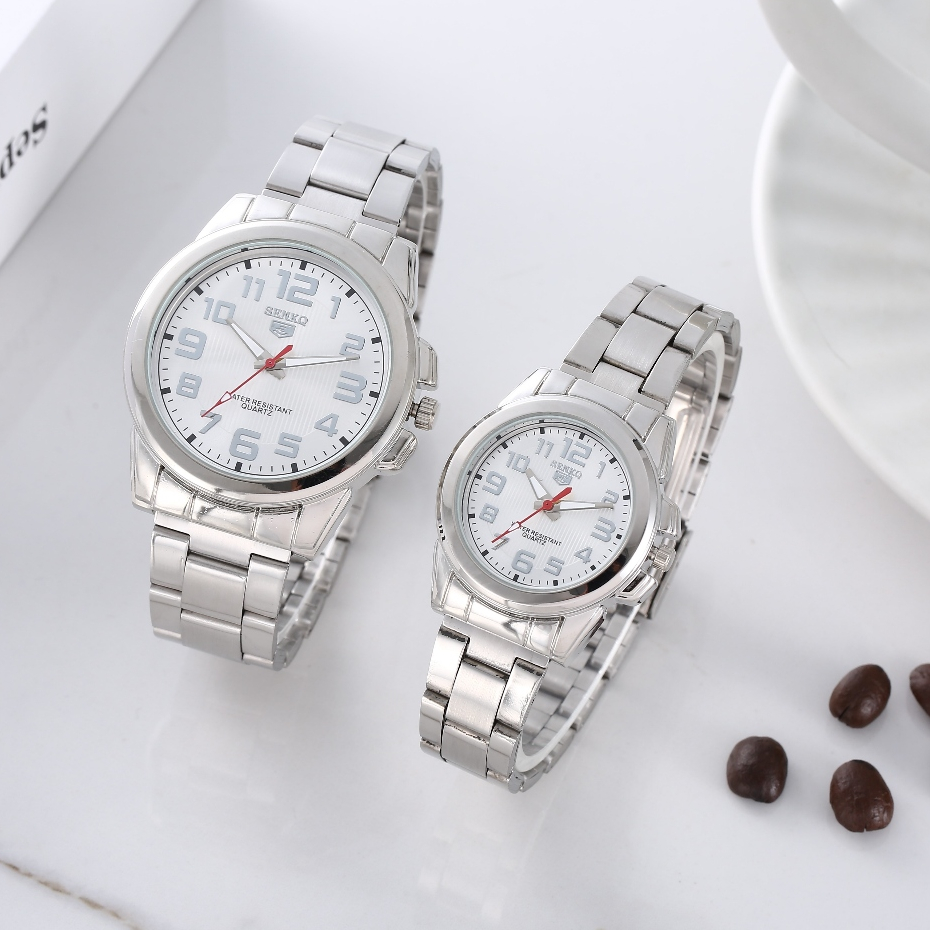 นาฬิกาผู้หญิง Senkq หน้าปัดดิจิตอลทรงกลมกันน้ํานาฬิกาผู้ชายสายสแตนเลสแกนควอตซ์ญี่ปุ่นรุ่น 03