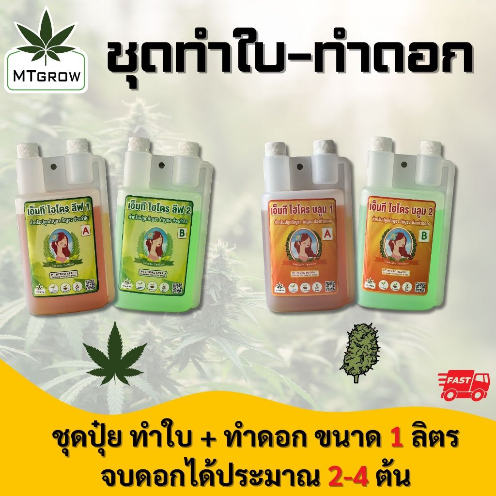 ปุ๋ย ชุดเซ็ต4ขวด AB  420 ทำใบ ทำดอก Hydro / coco จบทำดอก