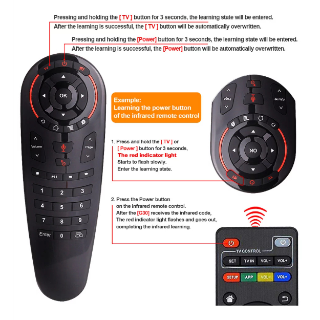 (ตัวท็อป)สั่งงานด้วยเสียง G30s Air mouse (ใหม่สุด ท็อปสุด) มี Gyro เมาส์ไร้สาย 2.4G Wireless Air Mouse + Voice Search