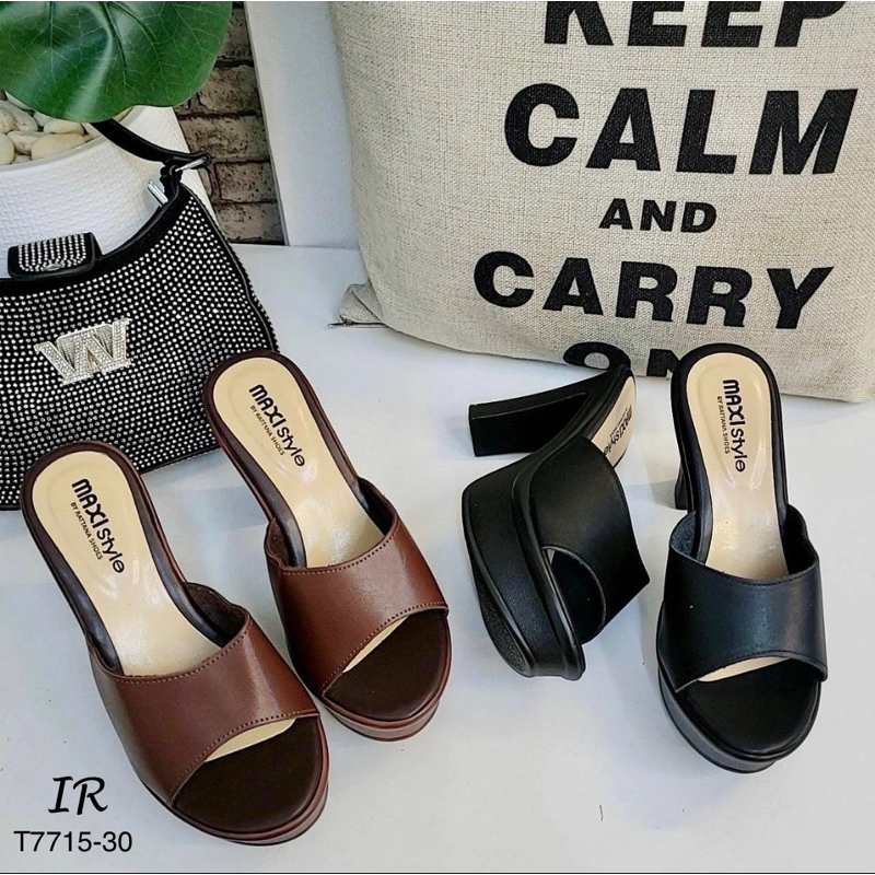 ส่งไว❌ขนาดเล็กเผื่อ1ไซส์💓(เท้าผอมสั่งตรงไซส์)/4นิ้ว/7715-30รองเท้าส้นสูงแฟชั่นผู้หญิงใส่สบายเท้า