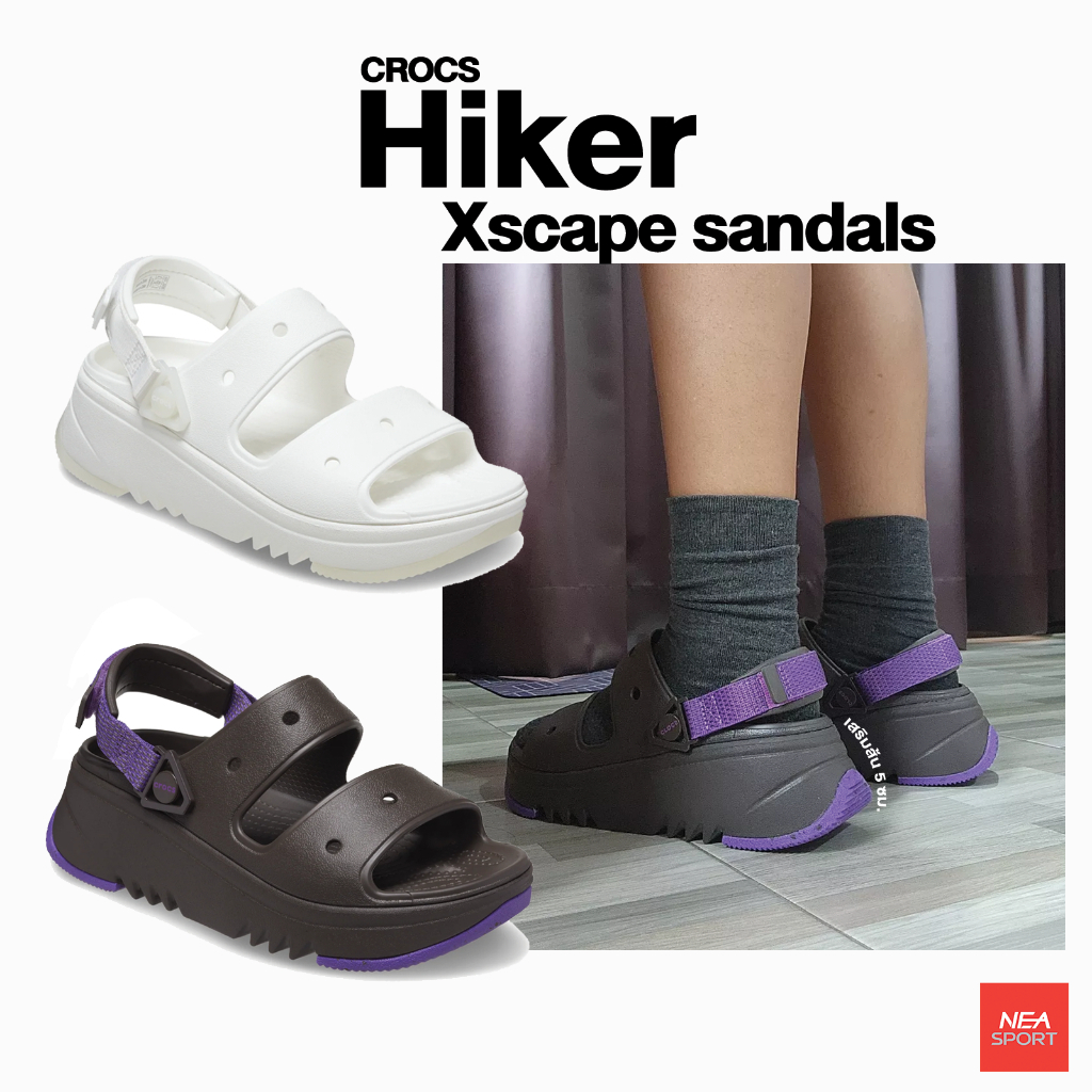 [ลดอีก15% โค้ด 55MALL15] CROCS Hiker Xscape Sandal รองเท้า คร็อคส์ เสริมส้น 5 ซม แท้ รุ่นฮิต