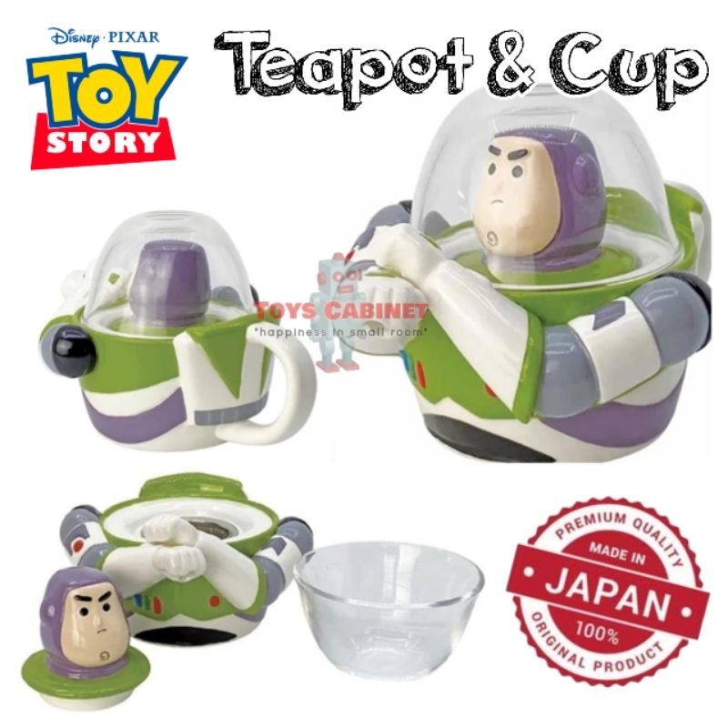 🇯🇵พร้อมส่ง นำเข้าจากญี่ปุ่น🇯🇵Disney Pixar Toy Story Buzz Lightyear Teapot&amp;Cup กาน้ำชารูป Buzz Lightyear ลิขสิทธิ์แท้ 💯%