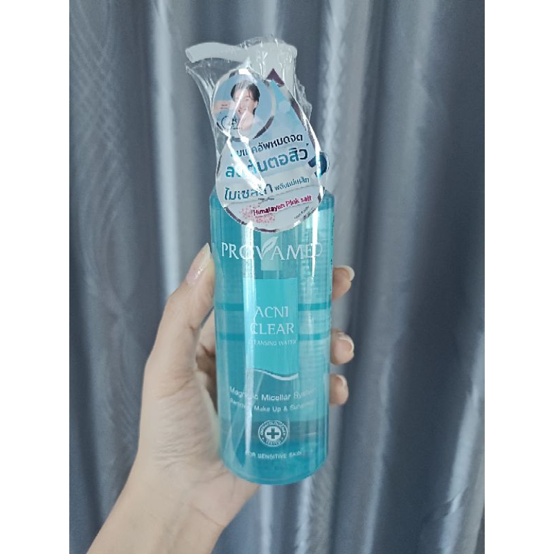 แท้ % Provamed Acniclear Cleansing Water - โปรวาเมด แอคนิเคลียร์ เคลนซิ่ง วอเตอร์ เช็ดทำความสะอาดผิวหน้า (200 ml.)