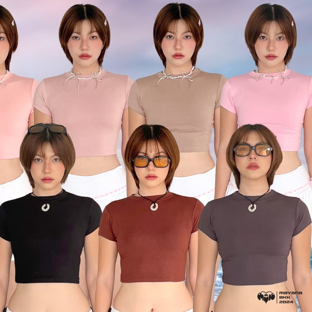 เสื้อครอป เอวลอย ผ้านุ่มยืด Basic Crop - MAYANA BKK