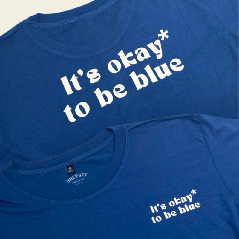 พร้อมส่ง / |เสื้อยืดลาย It’s ok to be blue/sherbetteeshop