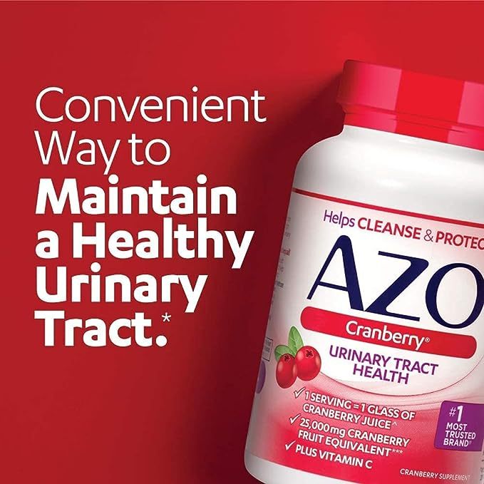 ช่วยทำความสะอาดทางเดินปัสสาวะ AZO Cranberry Urinary Tract Health Supplement, 1 Serving = 1 Glass of Cranberry Juice